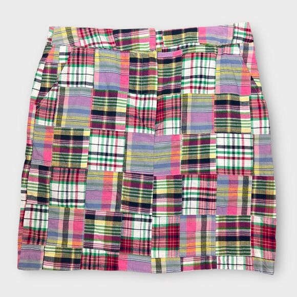 Pastel Plaid Patchwork Mini Skirt Tweeds Size 6 Preppy Y2K Academia Summer - Picture 1 of 6